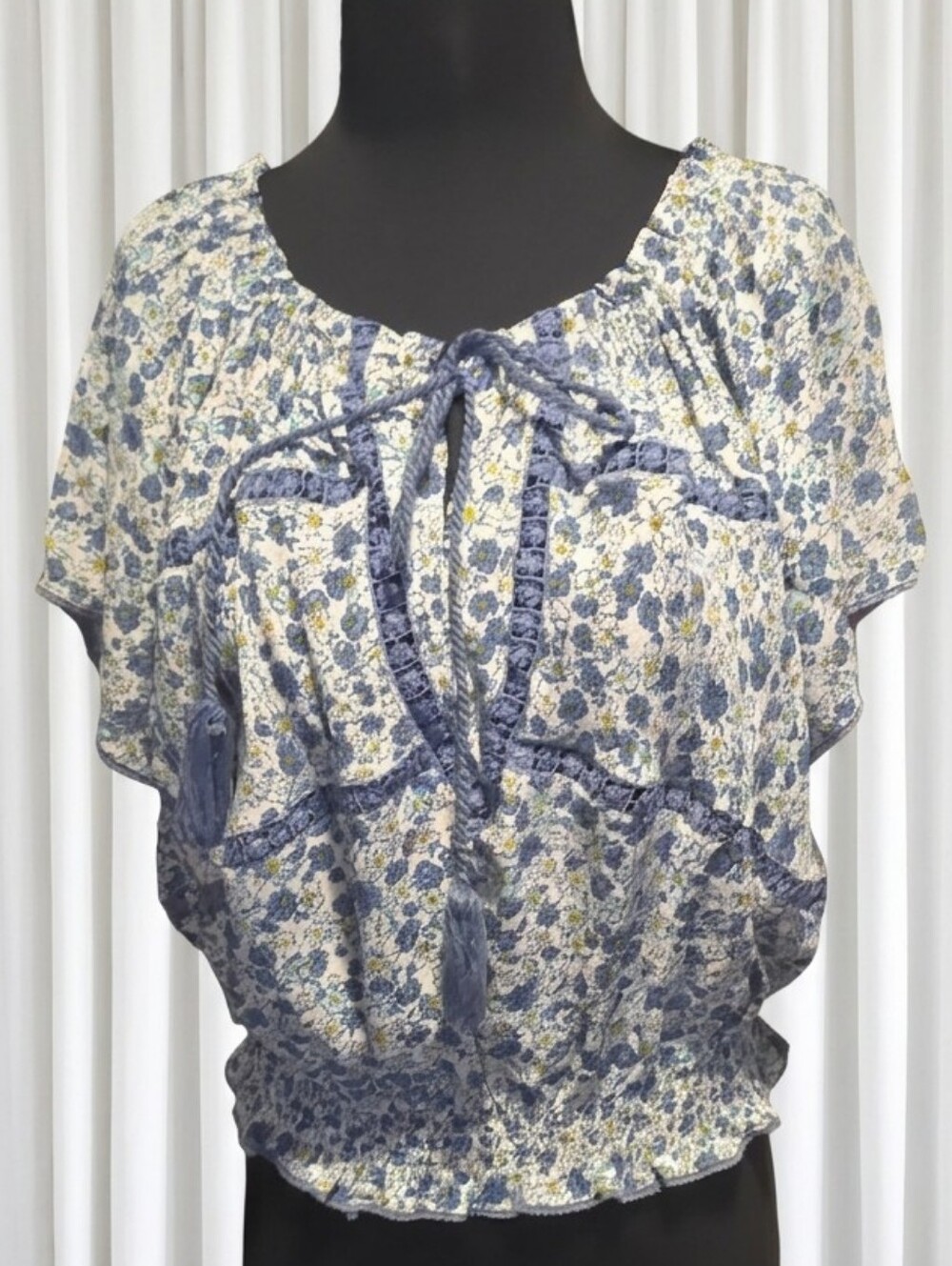 Sunday St Tropez floral peasant blouse